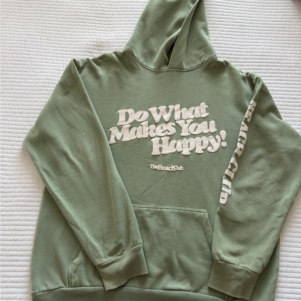Sage Green 'Do What Makes You Happy' Pullover Hoodie